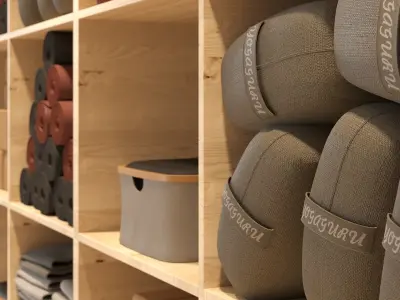 Yoga studio equipment 3D model