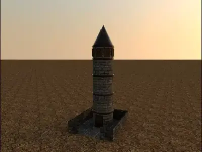 Old Medieval Tower Low-poly 3D model purchase