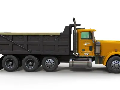 Freightliner Classic dump truck Low-poly 3D model