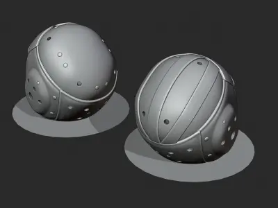 1930s Leather Football Helmet 3D print model