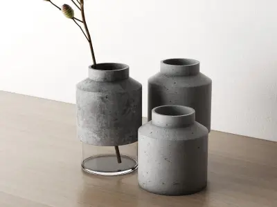 Concrete Vases 3D model