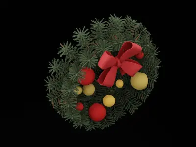 Christmas Wreath Low-poly 3D model get