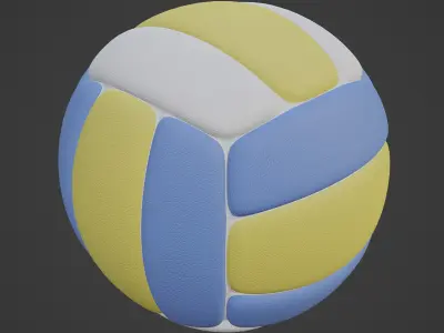 Leather Volleyball Ball 01 3D model