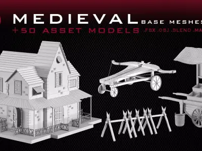  Medieval asset Low-poly 3D model