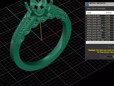 ring woman  3D print model 9