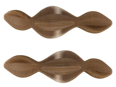 wood sliced public Bench 3D model