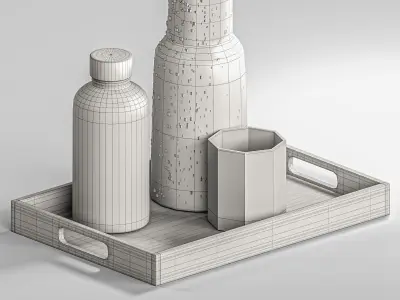 dishes tableware set 01 3D model