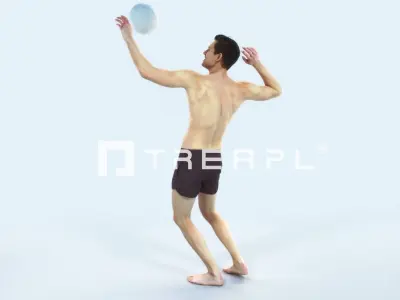 Virtue 04G Beach Serving Sports Man Low-poly 3D model