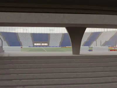 Cylindrical football stadium Low-poly 3D model