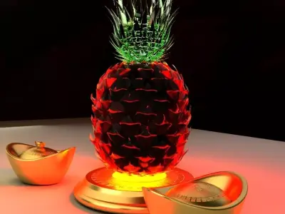 Chinese gold ingot 3D model