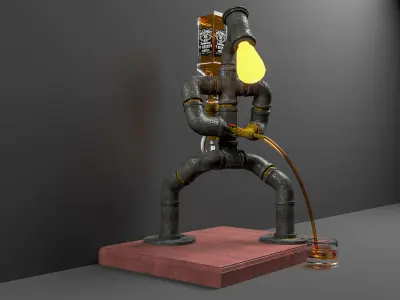 Bar Robot Lamp 3D model