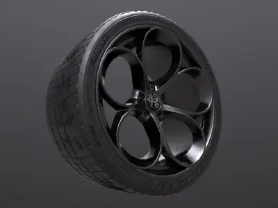 Alfa Romeo Rim and Tire 3D print model