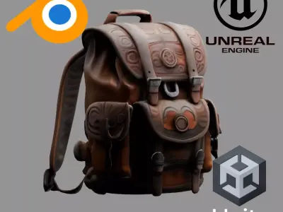 Stylized Backpack BP14 Low-poly 3D model