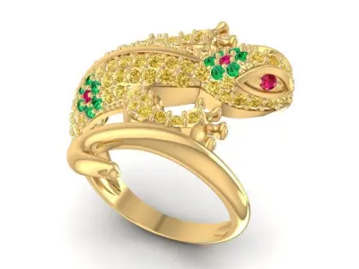 Luxury Snake Gemstone Women Ring 3D Jewelry Model 3088 3D print model