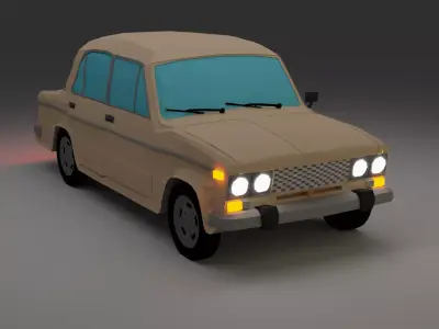 Lada car Low-poly 3D model