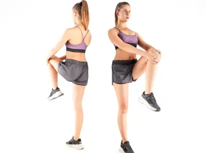 Sexy sporty woman 24 Low-poly 3D model