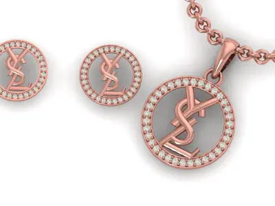 Ysl diamond Pendant 3D print model