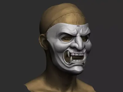 Mempo Japanese Samurai Mask 3D print model