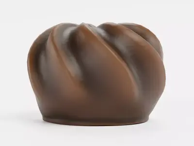 Chocolate Candy V6 - Twisted Chocolate Swirl Form 3D model