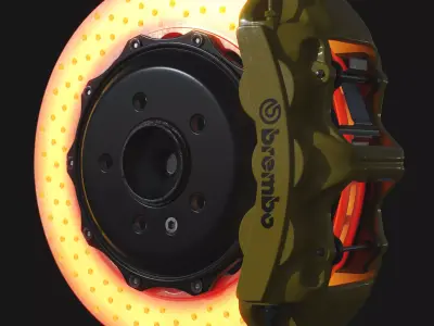 Brakes Brembo 6 Pots SubD 3D model