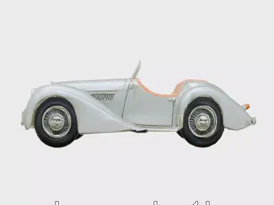 Vintage Roadster Classic Convertible Car Model Low-poly 3D model