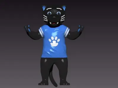 NFL - CAROLINA PANTHERS FOOTBALL MASCOT STATUE - 3D PRINT 3D print model