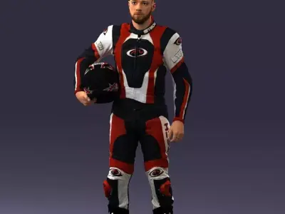 000145 Professional Motorcycle Racer 0709 3D model