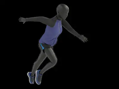 Woman mannequin Rigged in Blender Low-poly 3D model