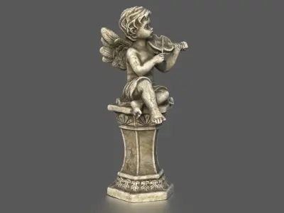 ANGEL WITH VIOLIN Low-poly 3D model