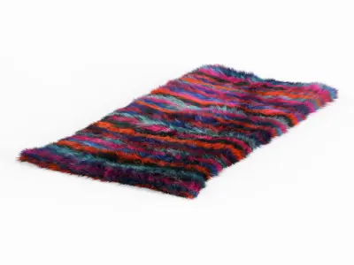 Turkish Shaggy Fur Rug 3D model