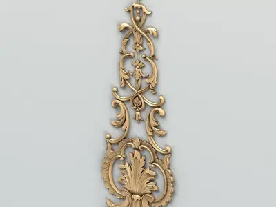 Carved decor vertical 013 3D model