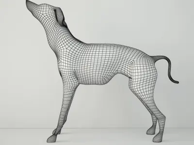 Large Brass Greyhound 3D model