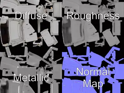 Industrial Retro Electrical Panel model pack Low-poly 3D model