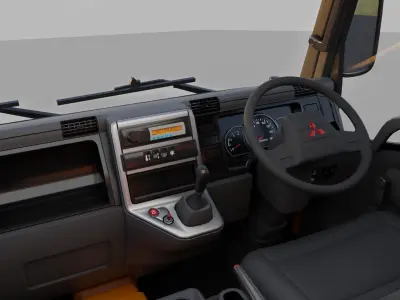 Mitsubishi Fuso Flat deck truck 3D model
