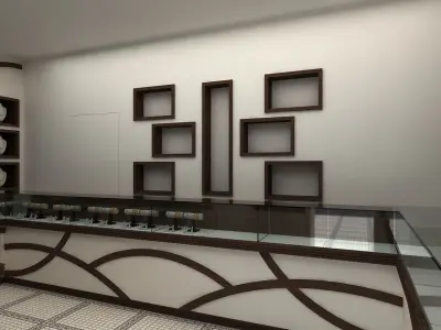 jeweler interior design of jewelry store 3D model