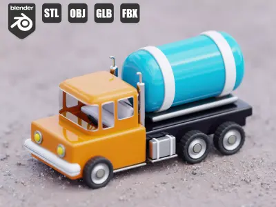 Cartoon truck 3D model