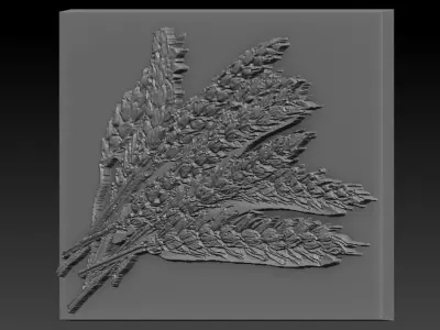 Wheat book with leaves 3D print model