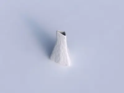 Vase twist grounded tilted triangle with twisted rocky bulges 3D print model