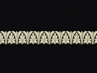 Central decor ornament for furniture 3D model 160