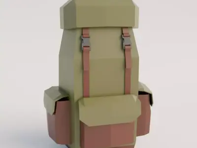 BackPack LowPoly - 001 Low-poly 3D model
