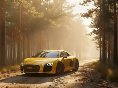 Audi R8 supercar model  Game  Ready Low-poly 3D model