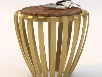 Benson Side Table With Books 3D model
