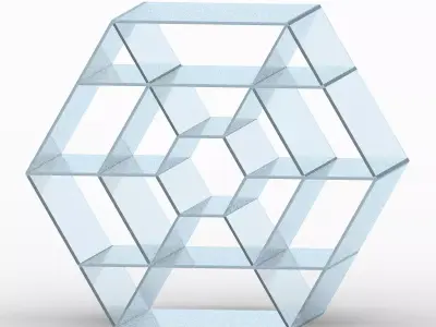 Glassy Hexagonal Shelf 3D print model