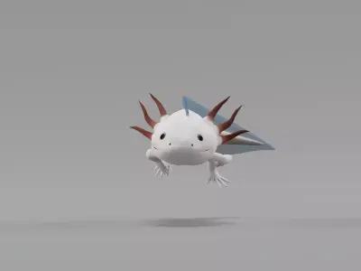 Axolotl Low-poly 3D model
