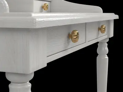 Table02 writing desk with drawers 3D model