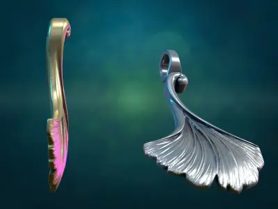 Ginkgo leaf 3D print model