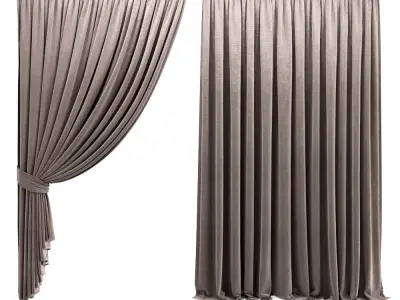 Curtain with garter 3D model