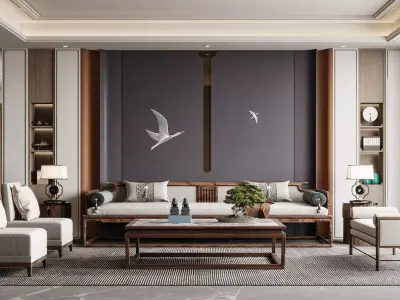 Chinese style room New living 3D model