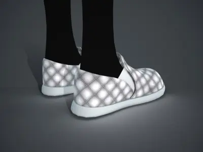 White Leather Shoes Style 2  Low-poly 3D model