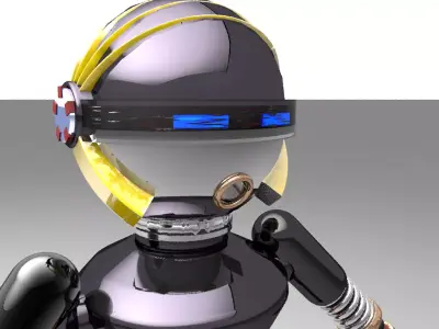 Humanoid low poly robot Free 3D model